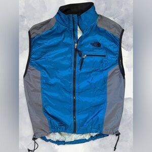 Vintage The North Face Men’s Blue & Gray Gore Windstopper Vest – Size Large